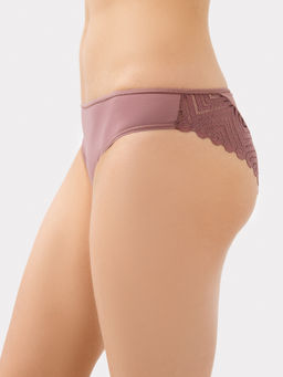 Цена за 2 штуки! Трусы женские слипы коричневые с деталями из кружева кофейная роза 412261H - Mark formelle фото 5