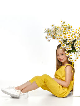 Комбинезон для девочки UD 7194 горчичный - Mini maxi фото 8