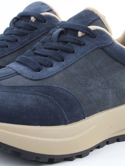04-PCML26-3 BLUE Кроссовки демисезонные женские (натуральная замша, натуральная кожа, текстиль)