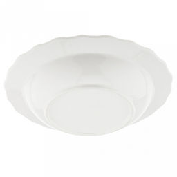 Тарелка глубокая фарфоровая "Диадема" д203мм h39мм, 450мл, белый, волнистый край (Китай)