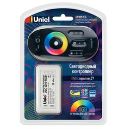 ULC-G10-RGB BLACK Контроллер для управления многоцветными светодиодными источниками света 12/24B с пультом ДУ 2,4ГГц. Цвет пульта черный.
