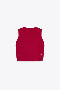 SIDE BUTTON KNIT VEST TOP - Zara фото 4