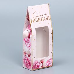 Цена за 5 шт. Коробка складная Самой нежной, 8 марта, 6 х 14.5 х 3.5 см
