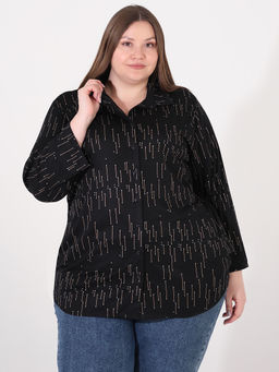 Черная рубашка женская больших размеров
