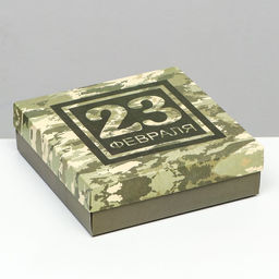 Цена за 5 шт. Коробка подарочная складная «Камуфляж» 20×20×6 см