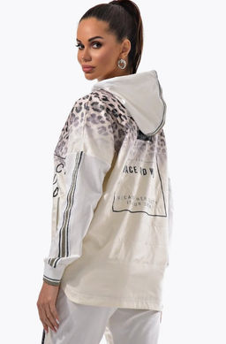 Толстовка из футера комбинированного с принтованной плащевой тканью - А+б коллекция фото 34