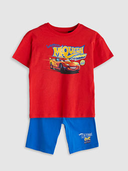 Arabalar Bask?l? Erkek ?ocuk ?ortlu Pijama Tak?m