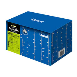 ULD-C2030-240/TWK WARM WHITE IP67 Занавес светодиодный с эффектом мерцания, 3х2м. Соединяемый. 240 светодиодов. Теплый белый свет. Провод белый. TM Uniel. - Volpe фото 10