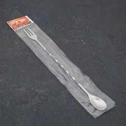 Ложка барная из нержавеющей стали с вилкой, длина 32,5 см, цвет серебряный - Simaland фото 3