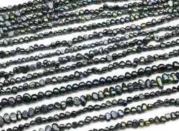 Бусины жемчуг галтовка 4-6мм цвет черный, 37см, 95 бусин Радуга камня