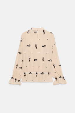 SEMI-SHEER SEQUIN BLOUSE - Zara фото 7