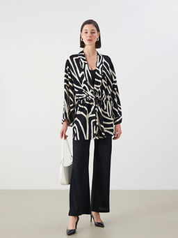 ?al Yaka Desenli Kad?n Kimono