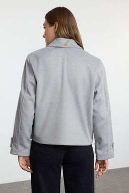 TRENDYOLMILLA Vizon Oversize Kal?p Kase Ince Ceket Mont TWOAW25MO00084  фото 5