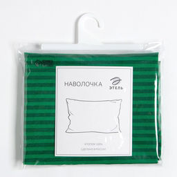 Наволочка 50х70 см Этель Полосы, цвет зелёный, бязь, 125 гр/м2, 100% хлопок  фото 3