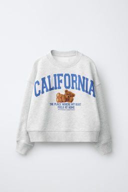 SUDADERA ESTAMPADO TEXTO Y OSO / Gris vigor? - Zara фото 3