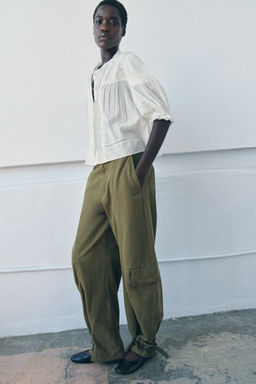 ZW COLLECTION ROMANTIC COTTON SHIRT - Zara фото 5