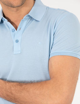 Голубая облегающая базовая футболка - Cacharel фото 7