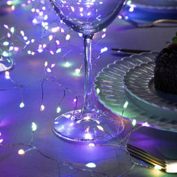 Гирлянда Мишура 6 м роса, IP20, серебристая нить, 480 LED, свечение мульти, 12 В - Luazon lighting фото 2