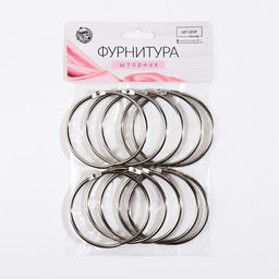 Кольцо для карниза, разъёмное, d = 63/68 мм, 10 шт., цвет серебряный
