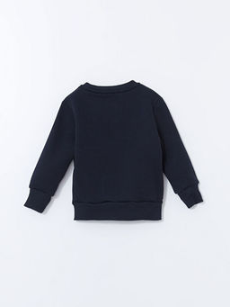 Bisiklet Yaka Bask?l? Erkek ?ocuk Sweatshirt