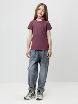 КР 302868/бордовый 1411 к653 фуфайка (футболка) для дев