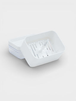 Дозатор для моющего средства с подставкой для губки Raccoon, губка в комплекте, белый