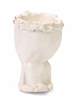 Декоративное кашпо для цветов Девушка с косой, 80 мл, 11?8?8 см, гипс, белое - Хорошие сувениры фото 4