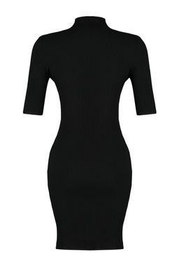 Siyah Min Dik Yaka Basic Triko Elbise TWOAW24EL00235 - Trendyolmilla фото 7