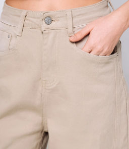 Джинсы #КТ15108, бежевый