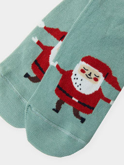 Цена за 5 пар! Носки детские эвкалиптовые с узором в виде Деда Мороза - Mark formelle фото 2