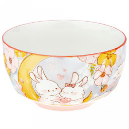 Зайки Пиала фарфоровая 550мл, д12,8х7,2см, с деколью, отводка (Китай)