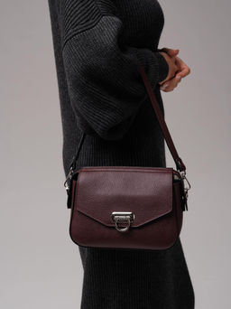Сумка кожаная кросс-боди Azaro 3684 зимняя вишня