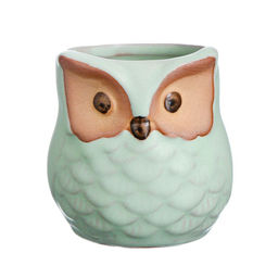 Декоративный горшок для цветов «Сова Ава» керамический, 150 мл, 6×6×6.5 см, МИКС