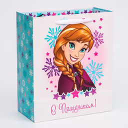 Пакет ламинированный вертикальный, 23 х 27 х 11,5 см С Днем Рождения!, Холодное сердце - Disney фото 2