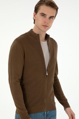 Мужской базовый трикотажный кардиган цвета хаки Неожиданная скидка в корзине - U.s. polo assn фото 3