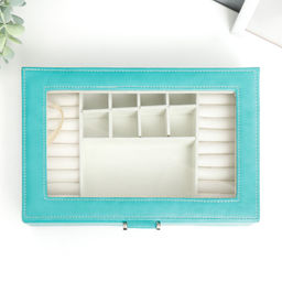 Шкатулка кожзам для украшений Хэмптонс голубая 5,5х27х18 см - Simaland фото 3