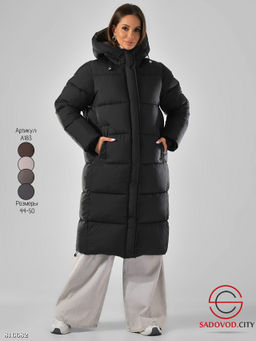 Зимняя женская длинная куртка с капюшоном