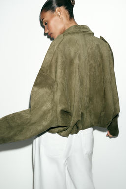 CHAQUETA EFECTO ANTE / kaki-med - Zara фото 6