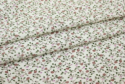 Штапель Премиум Ажурный вьюнок на молочном, ш.1.45м, вискоза-100%, 105гр/м.кв - Купава фото 5