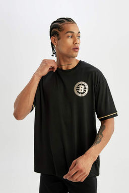 DeFactoFit Футболка свободного кроя NBA Brooklyn Nets с круглым вырезом из плотной ткани с короткими рукавами  фото 5