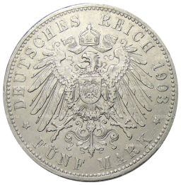 5 марок 1903 года D Германия (Бавария)