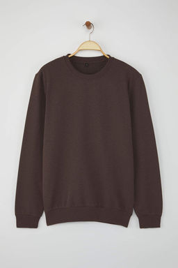 Kahverengi Regular/Normal Kesim Ici Polar/S?cak Tutan Sweatshirt TMNAW21SW1208