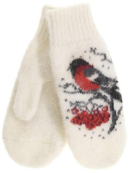 Варежки женские "Зимний снегирь" КРУГ 3471-1