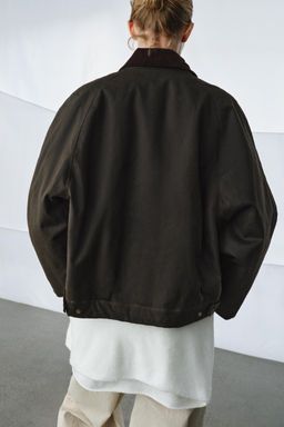 CHAQUETA ENCERADA ZW COLLECTION / Khaki - Zara фото 3