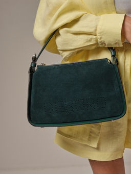 Сумка замшевая на плечо Deboro 30790 изумруд