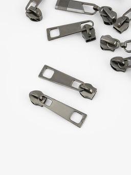 Бегунок галантерейный для молнии «Спираль», №5, 10 шт., цвет чёрный никель