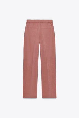 STRAIGHT-LEG TROUSERS WITH ELASTICATED WAIST - Zara фото 7