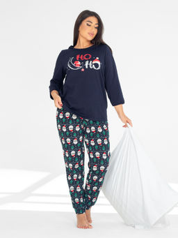 Пижама женская кулирка с брюками "ДЕД МОРОЗ"