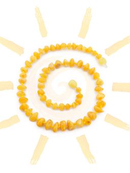 Янтарные бусы для детей Медово-молочная галька
