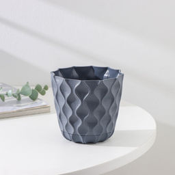 Горшок для цветов с поддоном Wave, 0,65 л, d=11,5 см, серый - Simaland фото 2